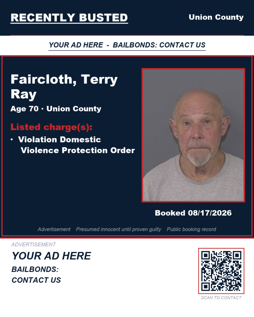 Arrest report — FAIRCLOTH, TERRY RAY