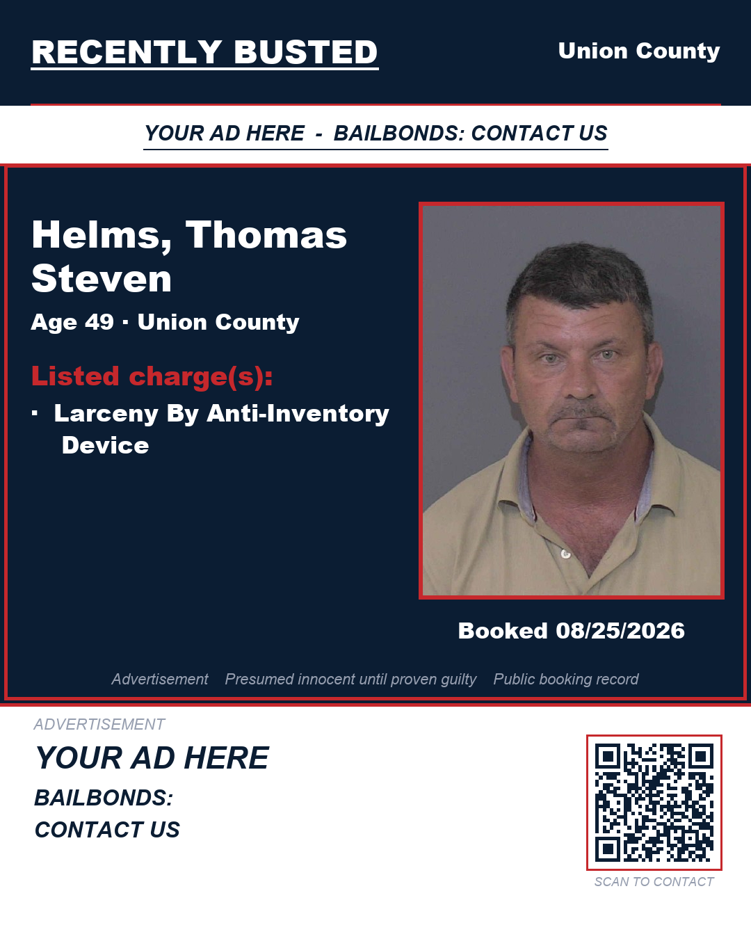 Arrest report - HELMS, THOMAS STEVEN