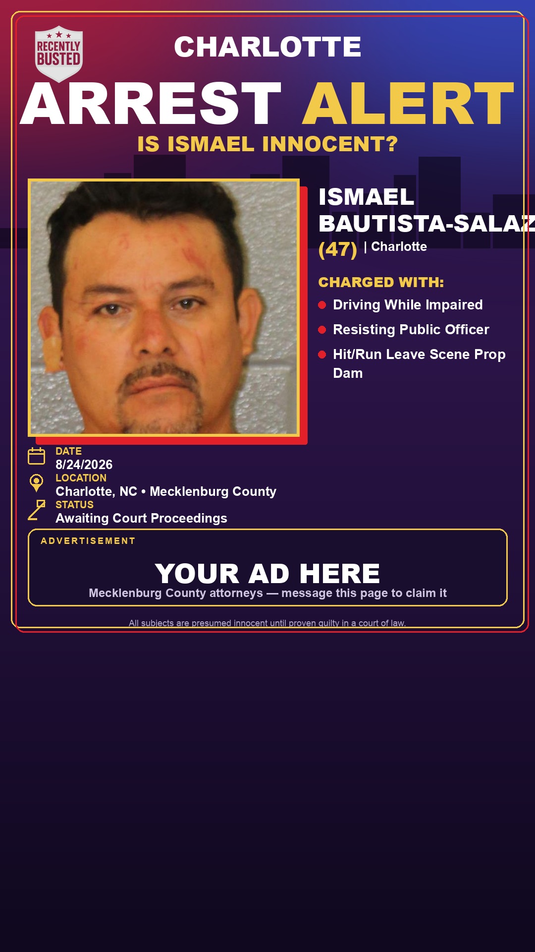 Arrest report - ISMAEL BAUTISTA-SALAZAR