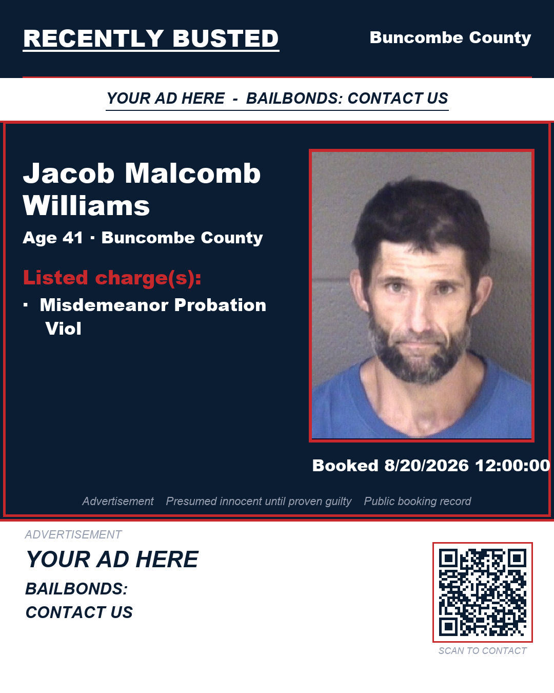 Arrest report - JACOB MALCOMB WILLIAMS
