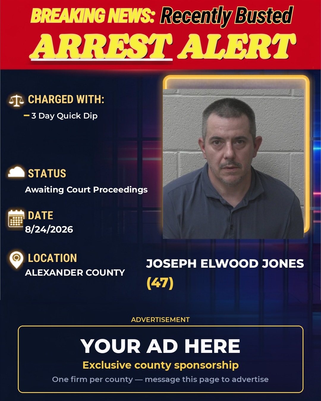 Arrest report - JOSEPH ELWOOD JONES