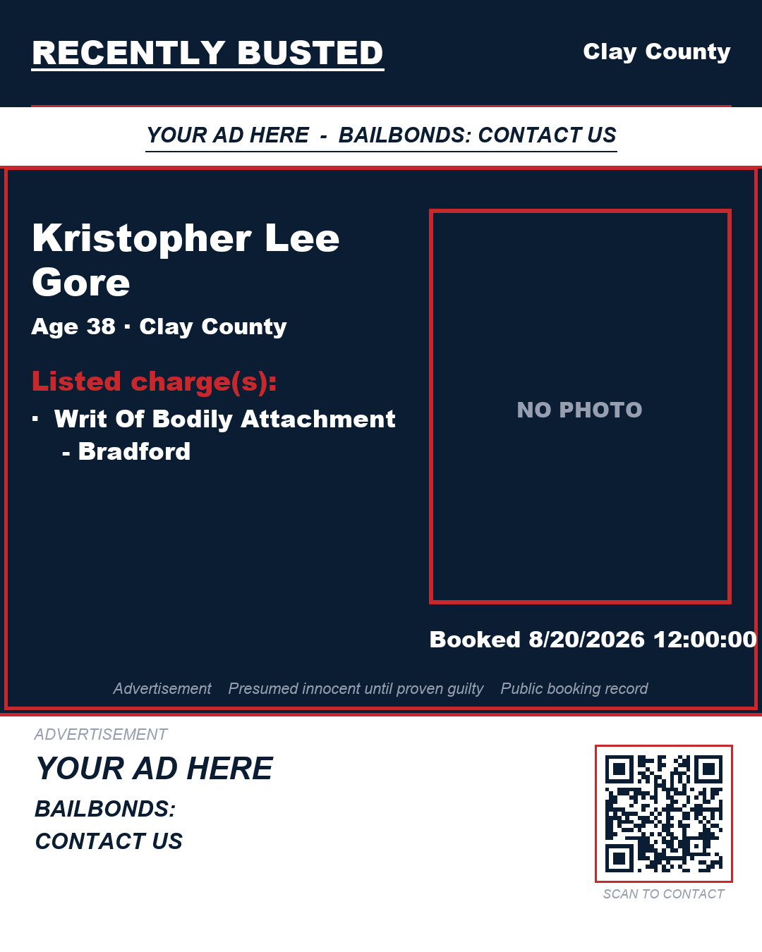 Arrest report - KRISTOPHER LEE GORE