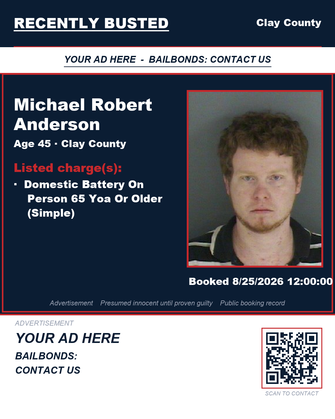 Arrest report - MICHAEL ROBERT ANDERSON