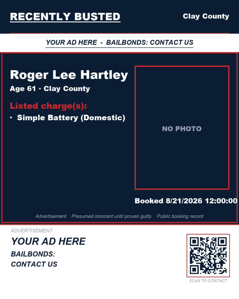 Arrest report — ROGER LEE HARTLEY