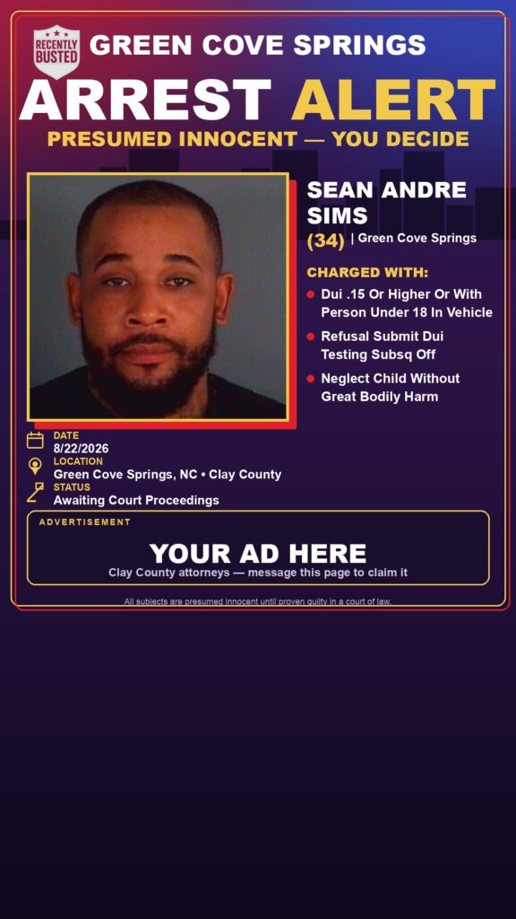 Arrest report - SEAN ANDRE SIMS