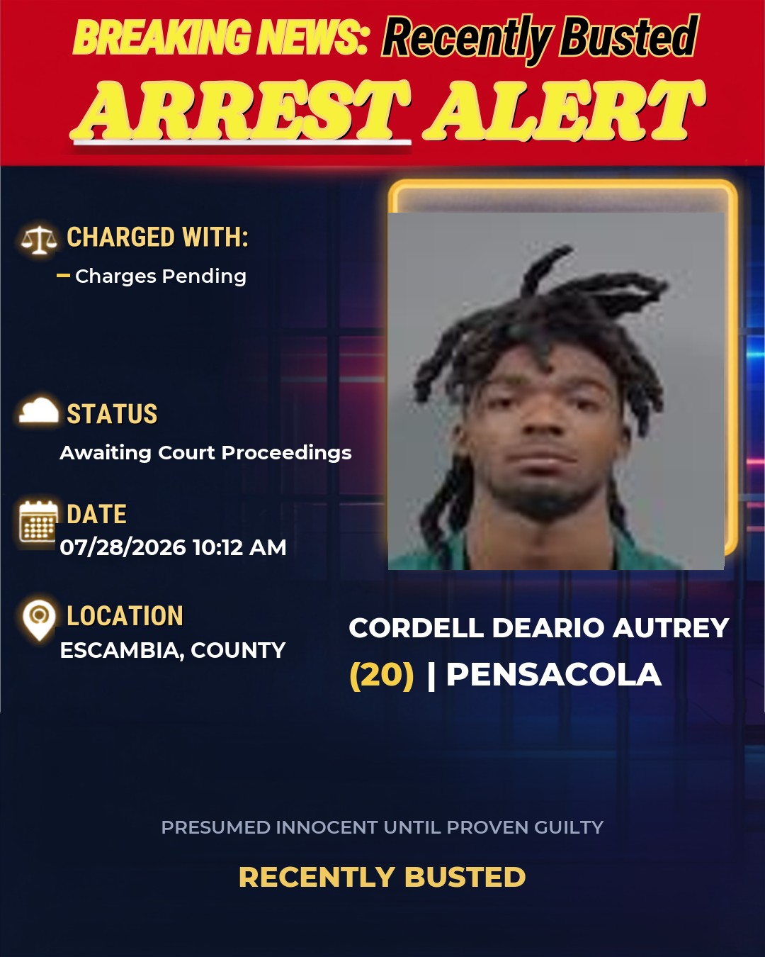 Arrest report - Cordell Deario Autrey