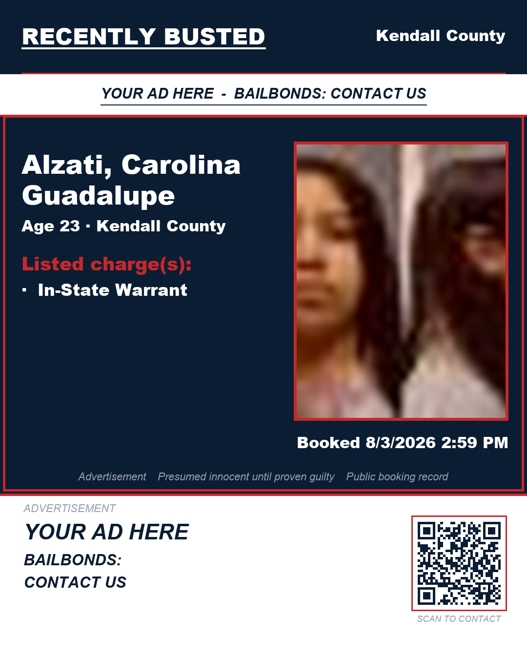 Arrest report - ALZATI, CAROLINA GUADALUPE