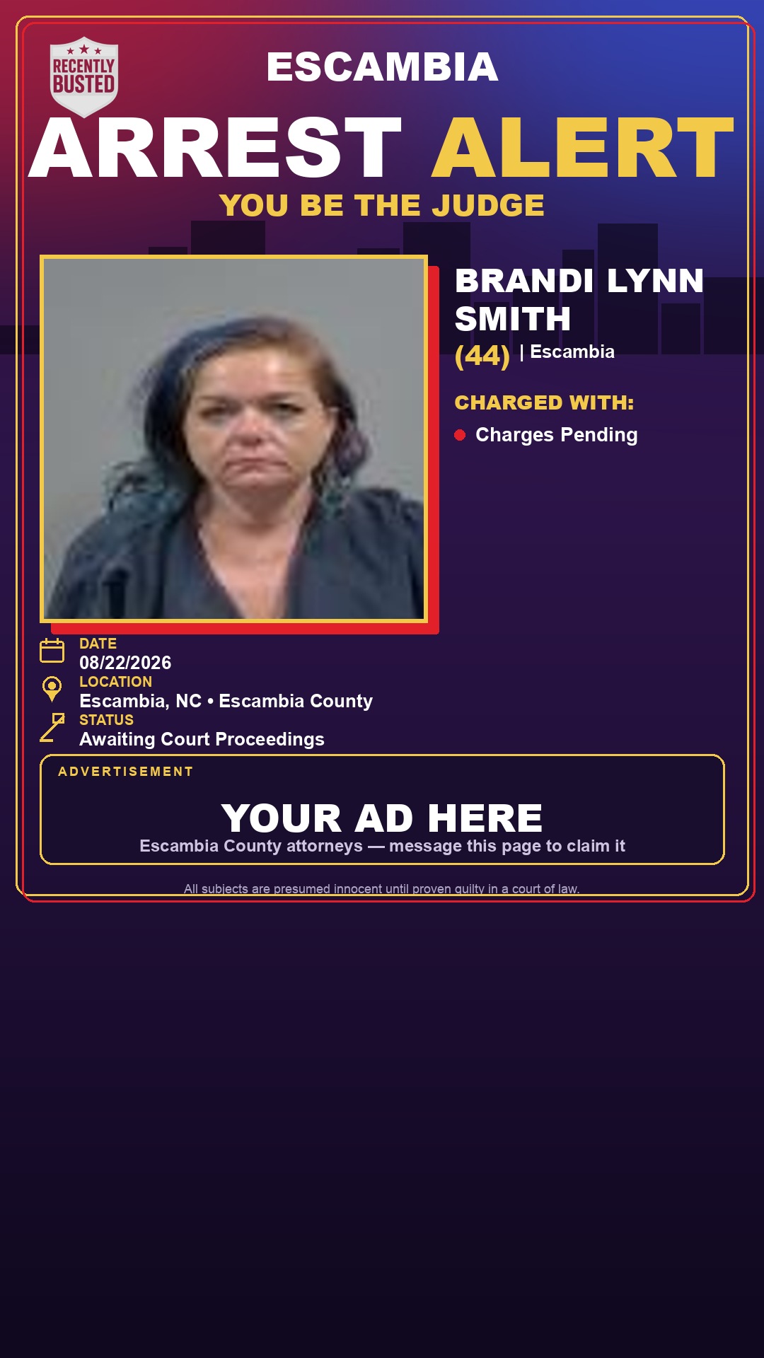 Arrest report - Brandi Lynn Smith
