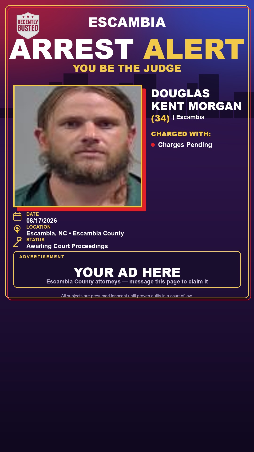Arrest report - Douglas Kent Morgan
