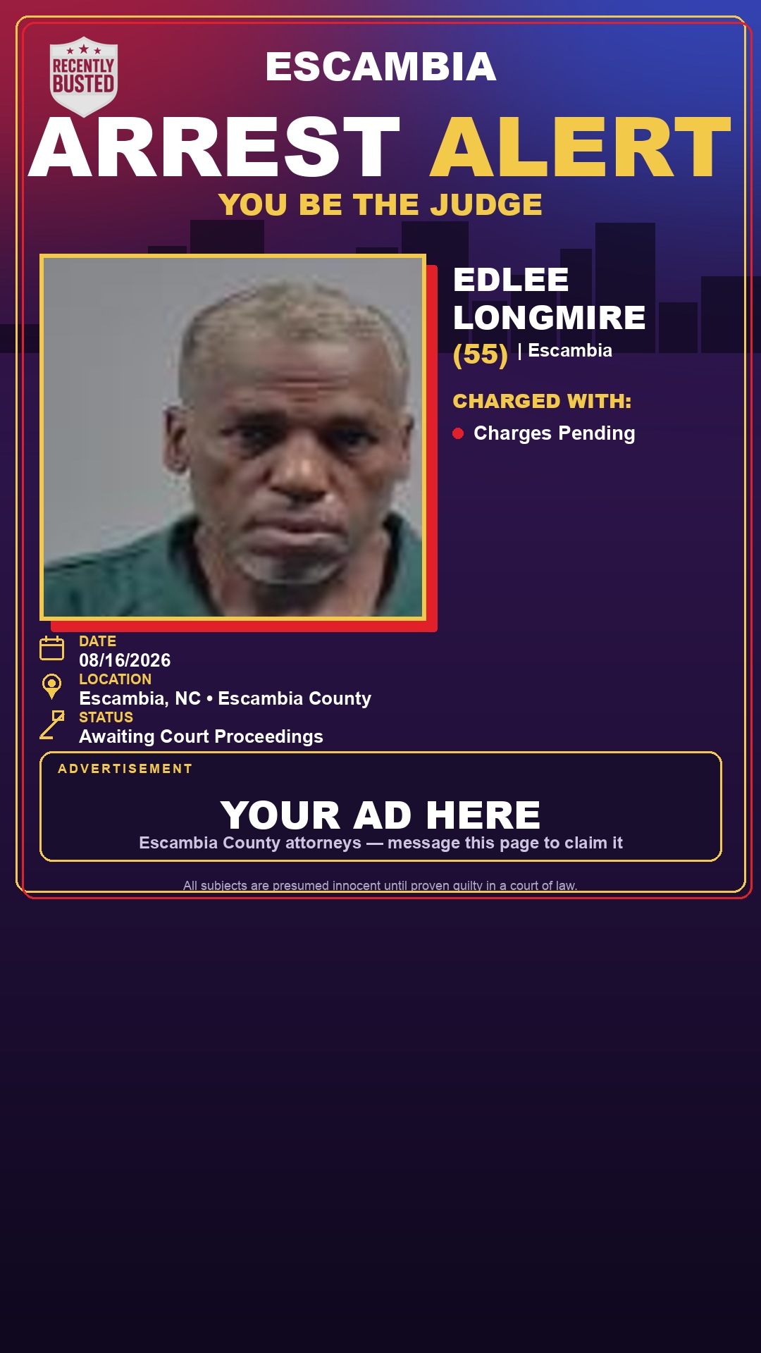 Arrest report - Edlee Longmire