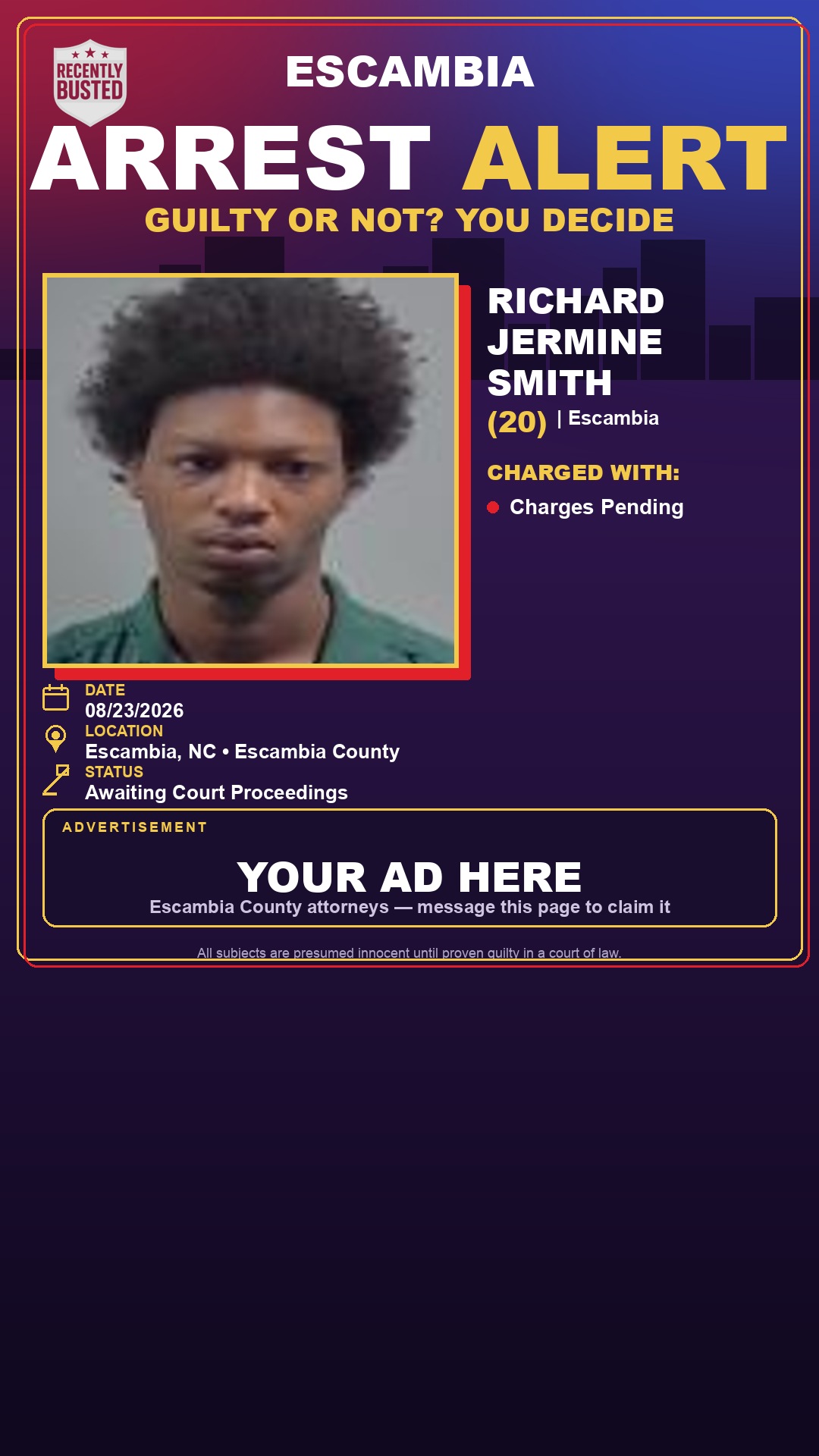 Arrest report - Richard Jermine Smith