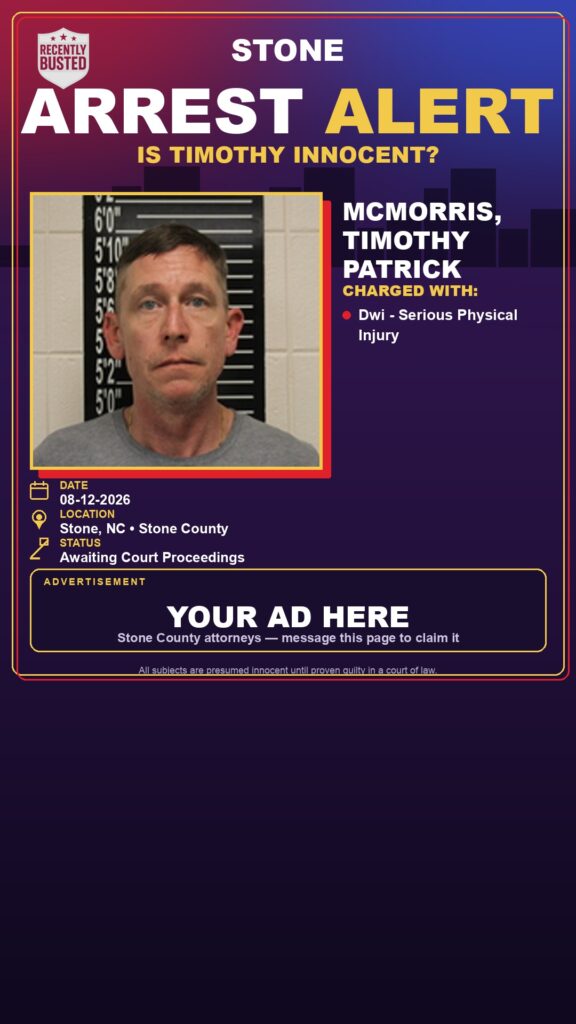 Arrest report — Mcmorris, Timothy Patrick