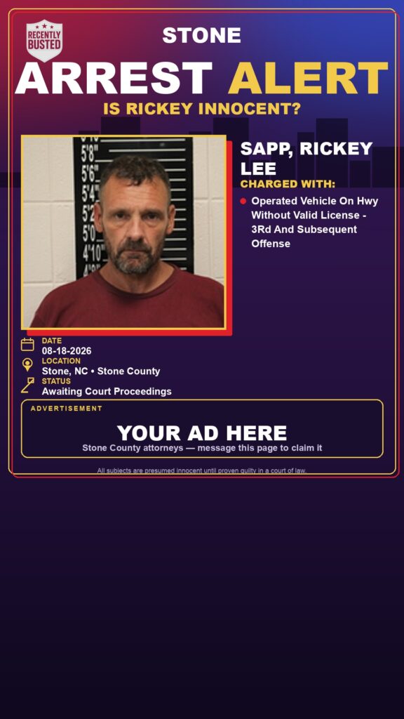 Arrest report — Sapp, Rickey Lee