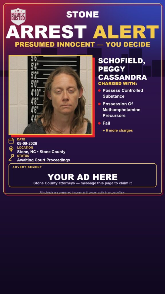Arrest report — Schofield, Peggy Cassandra