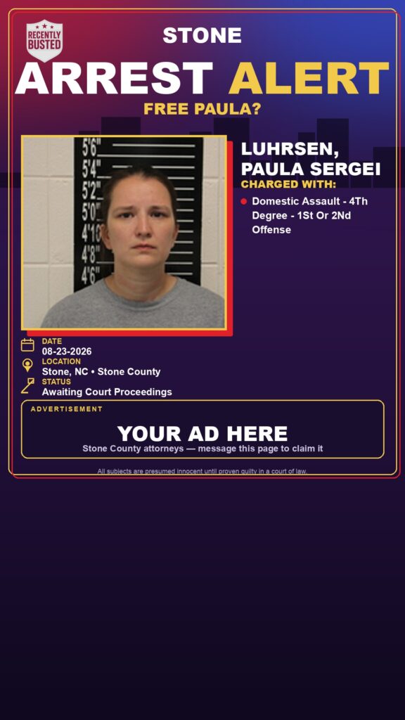 Arrest report — Luhrsen, Paula Sergei