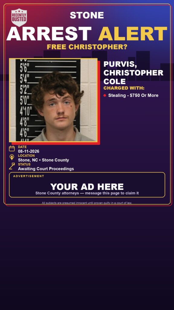 Arrest report — Purvis, Christopher Cole