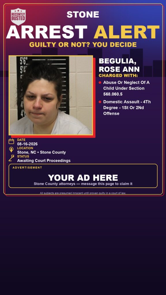 Arrest report — Begulia, Rose Ann