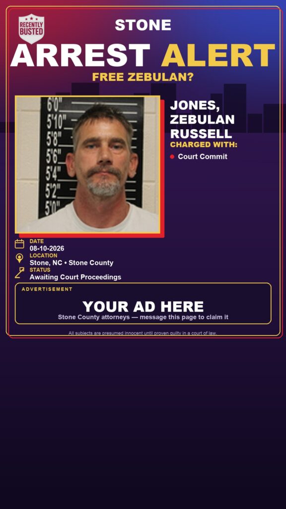 Arrest report — Jones, Zebulan Russell