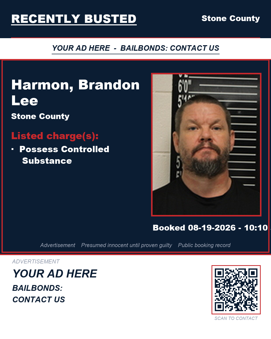 Arrest report - Harmon, Brandon Lee