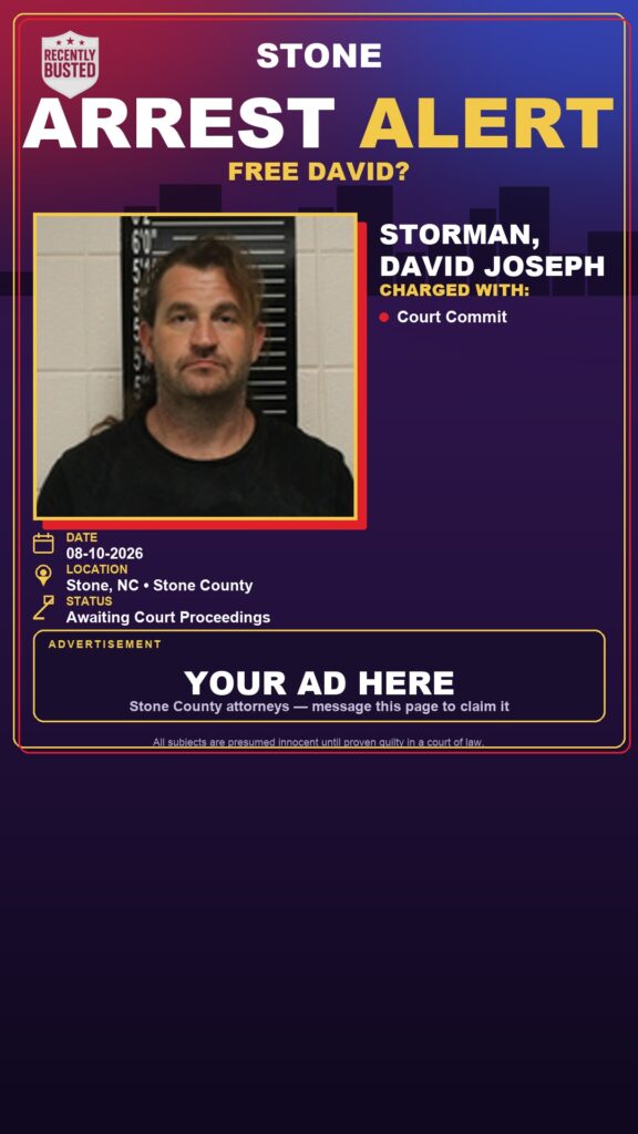 Arrest report — Storman, David Joseph