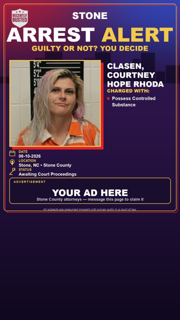 Arrest report — Clasen, Courtney Hope Rhoda
