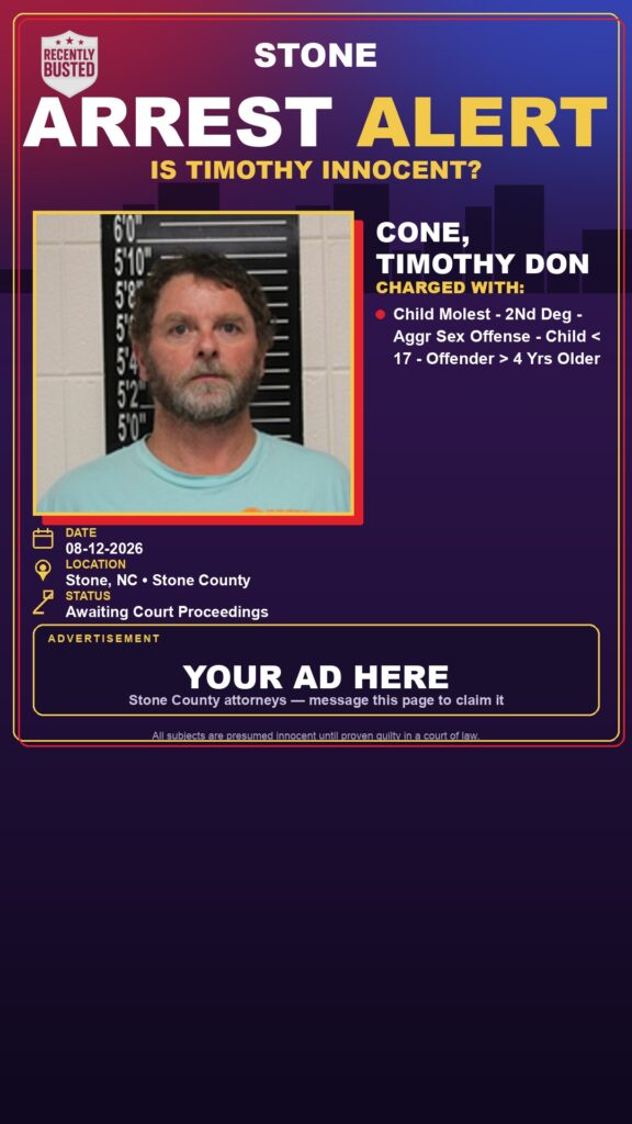 Arrest report — Cone, Timothy Don