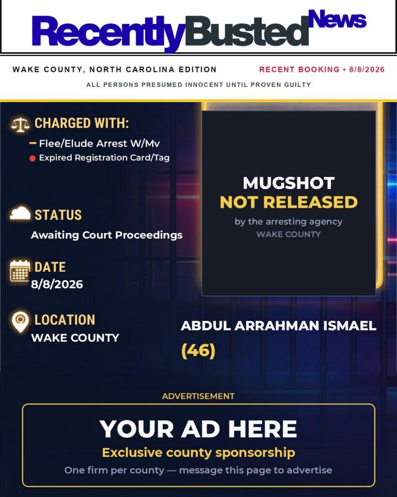 Arrest report - ABDUL ARRAHMAN ISMAEL