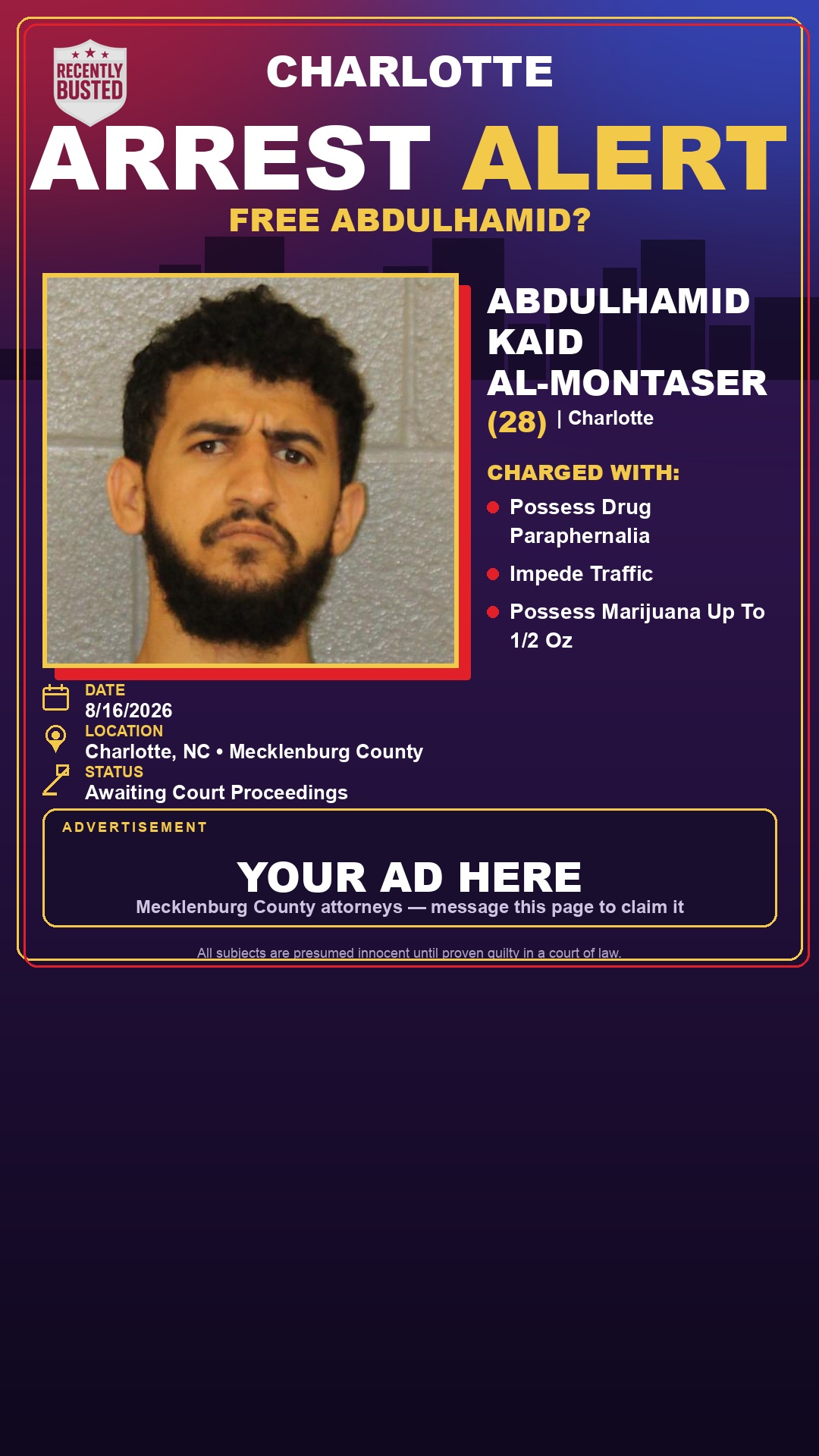 Arrest report - ABDULHAMID KAID AL-MONTASER