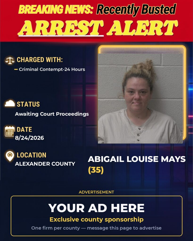 Arrest report - ABIGAIL LOUISE MAYS