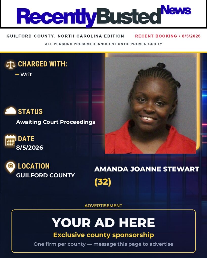 Arrest report — AMANDA JOANNE STEWART