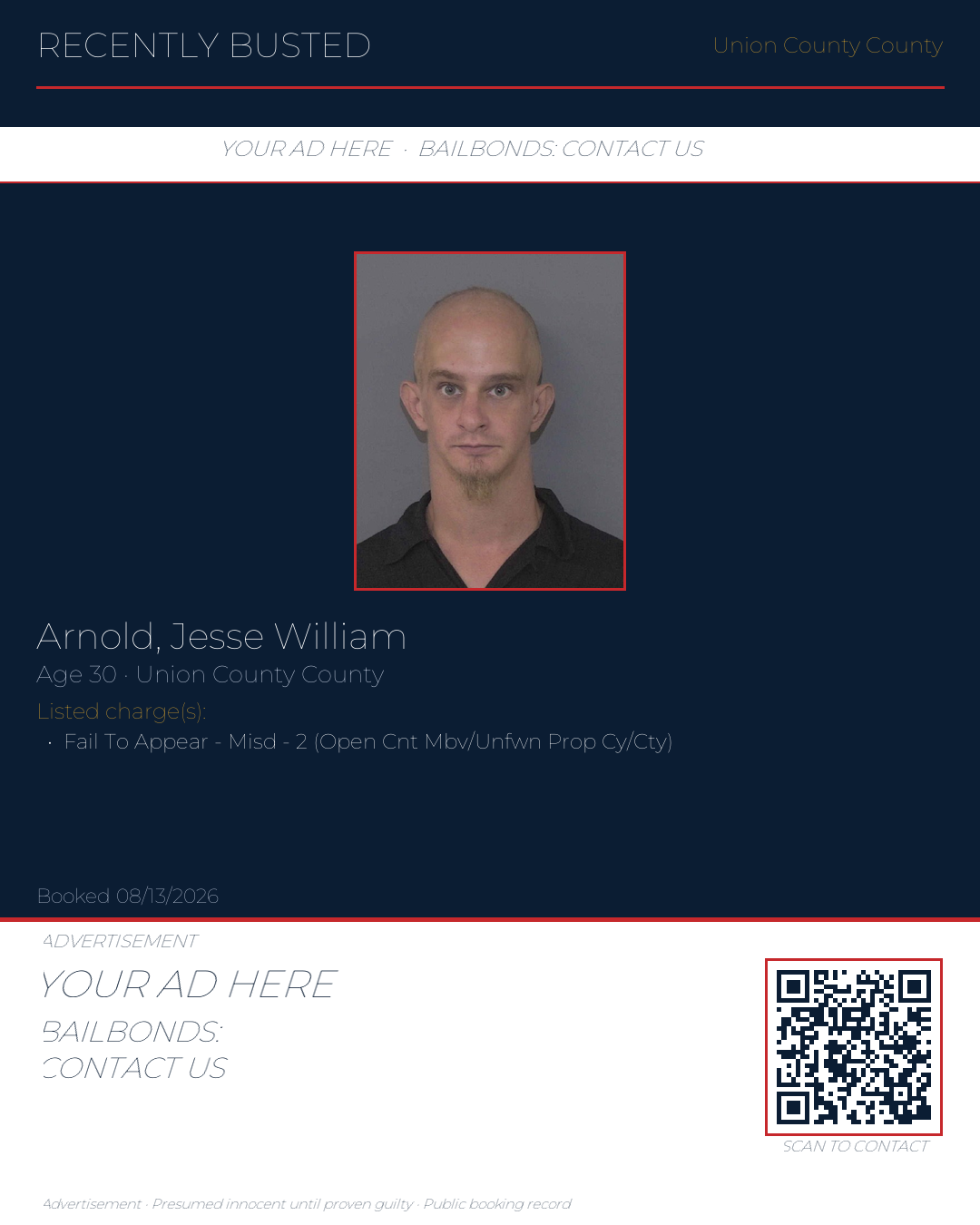 Arrest report - ARNOLD, JESSE WILLIAM