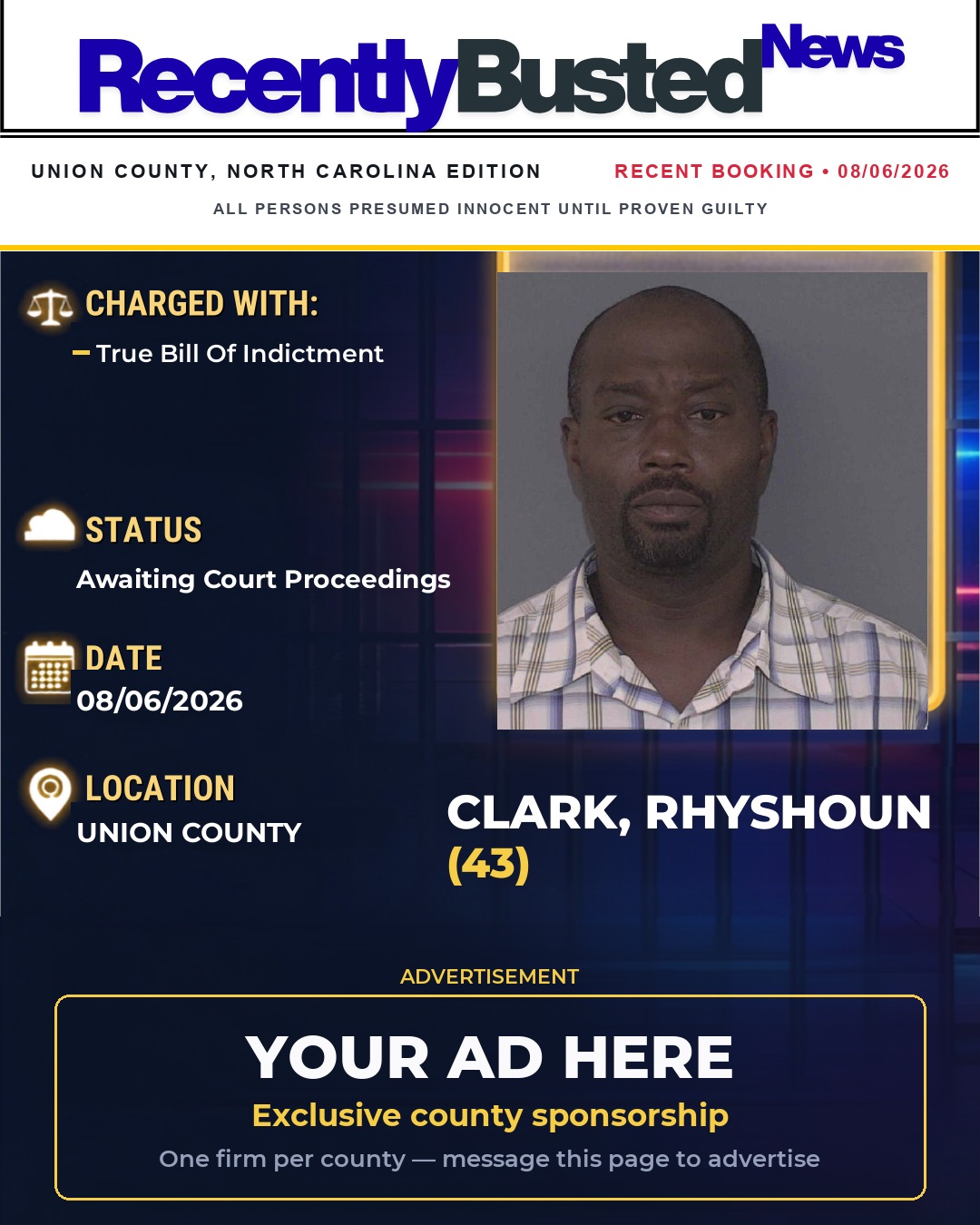 Arrest report - CLARK, RHYSHOUN