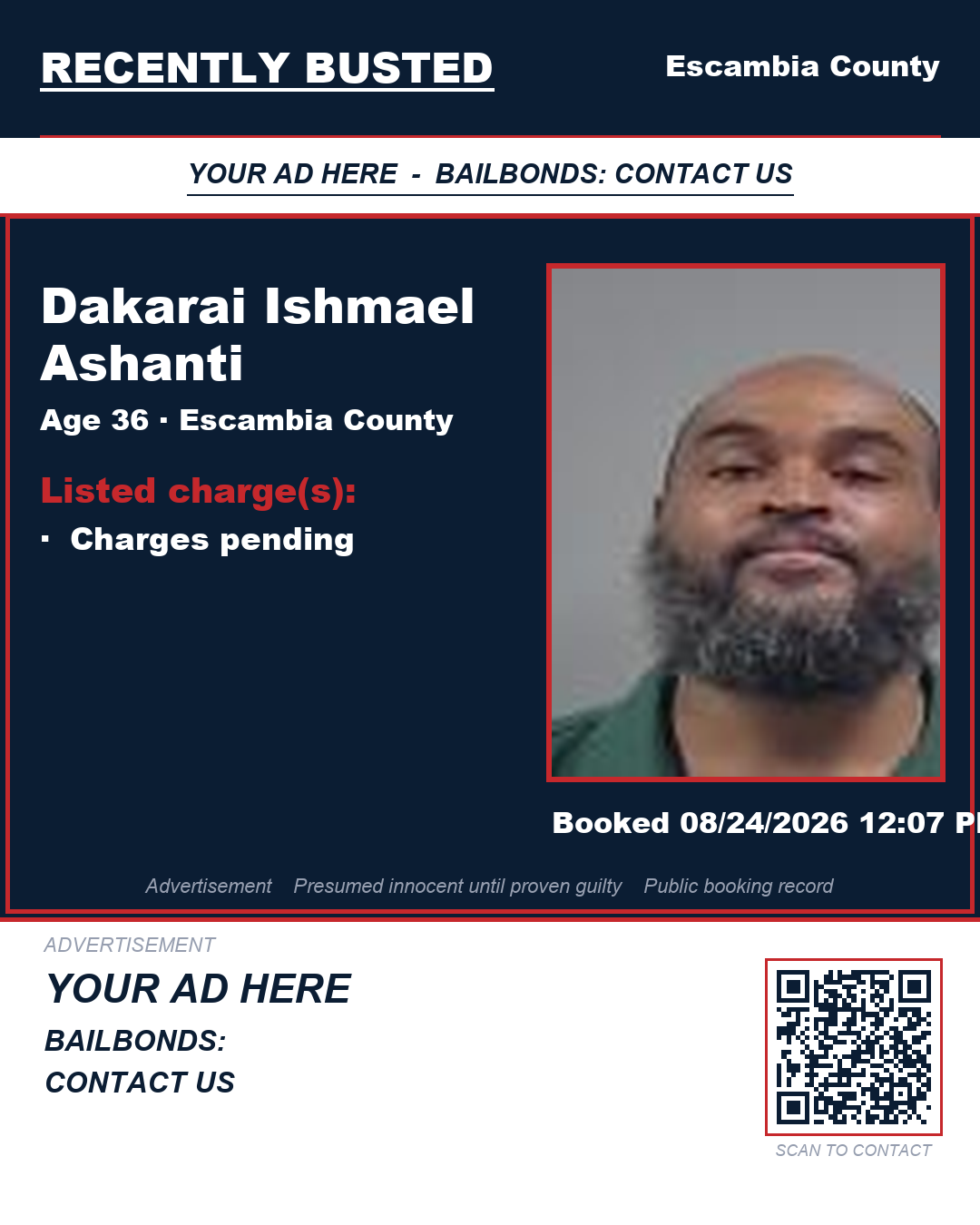 Arrest report - Dakarai Ishmael Ashanti