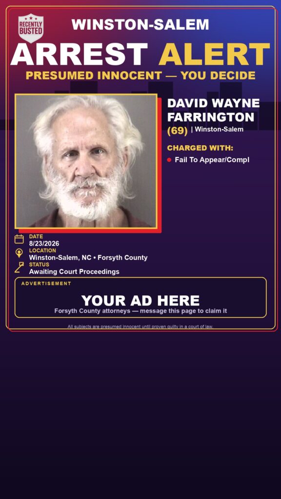 Arrest report — DAVID WAYNE FARRINGTON