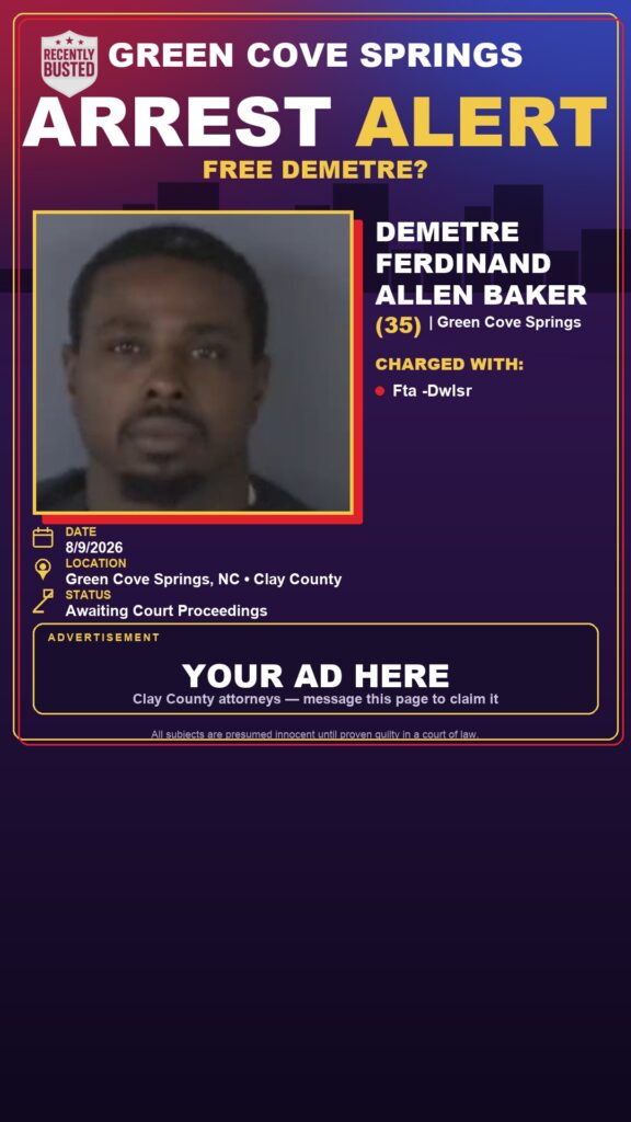 Arrest report — DEMETRE FERDINAND ALLEN BAKER