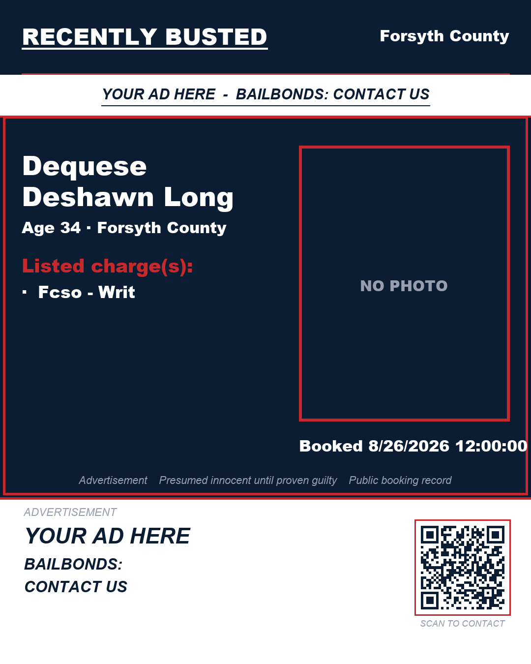 Arrest report - DEQUESE DESHAWN LONG