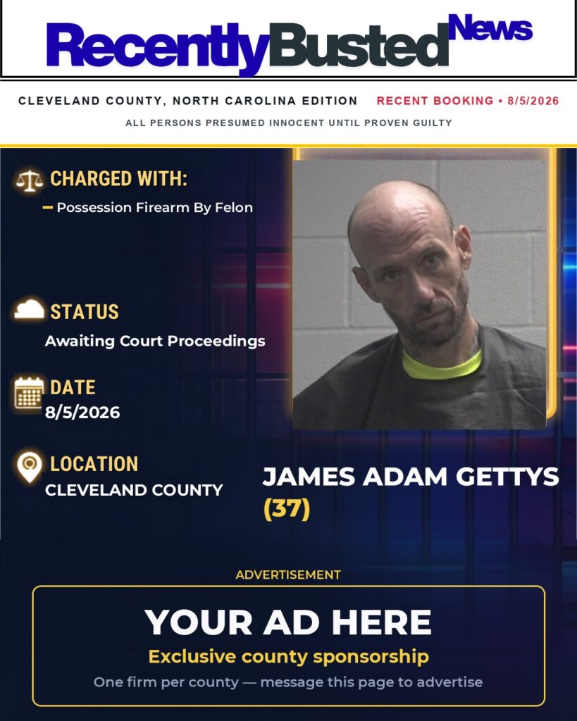 Arrest report — JAMES ADAM GETTYS