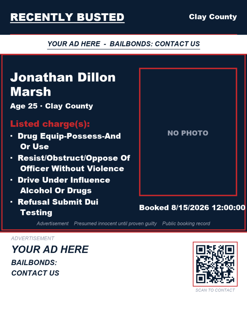 Arrest report — JONATHAN DILLON MARSH