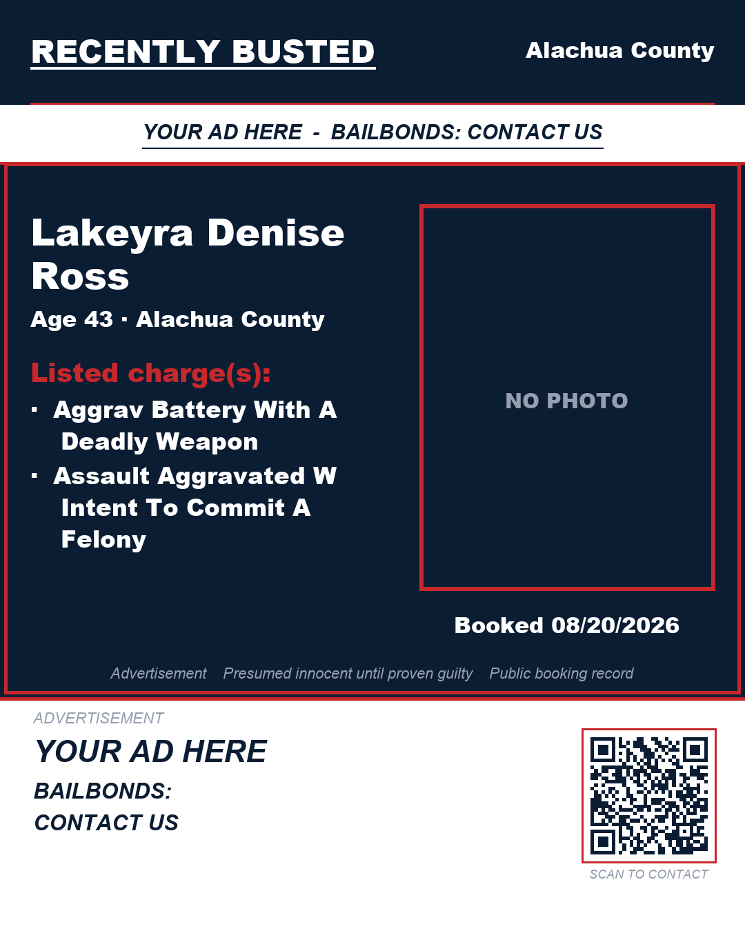 Arrest report - Lakeyra Denise Ross