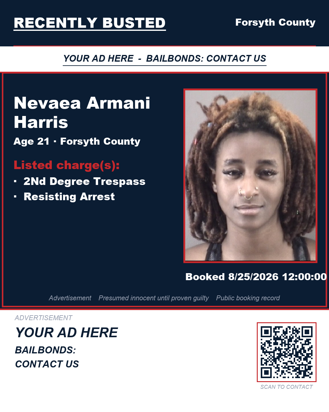 Arrest report - NEVAEA ARMANI HARRIS
