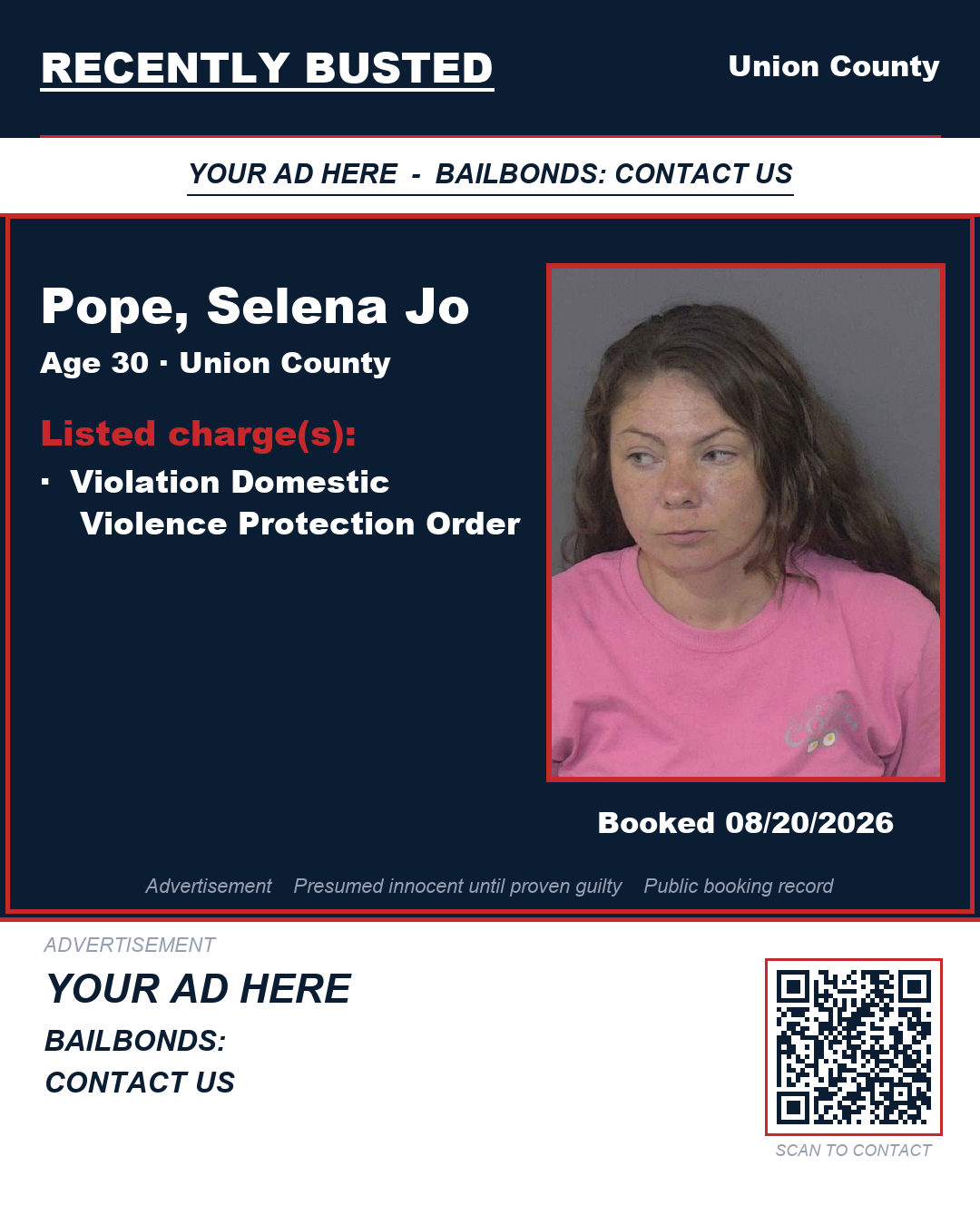 Arrest report - POPE, SELENA JO