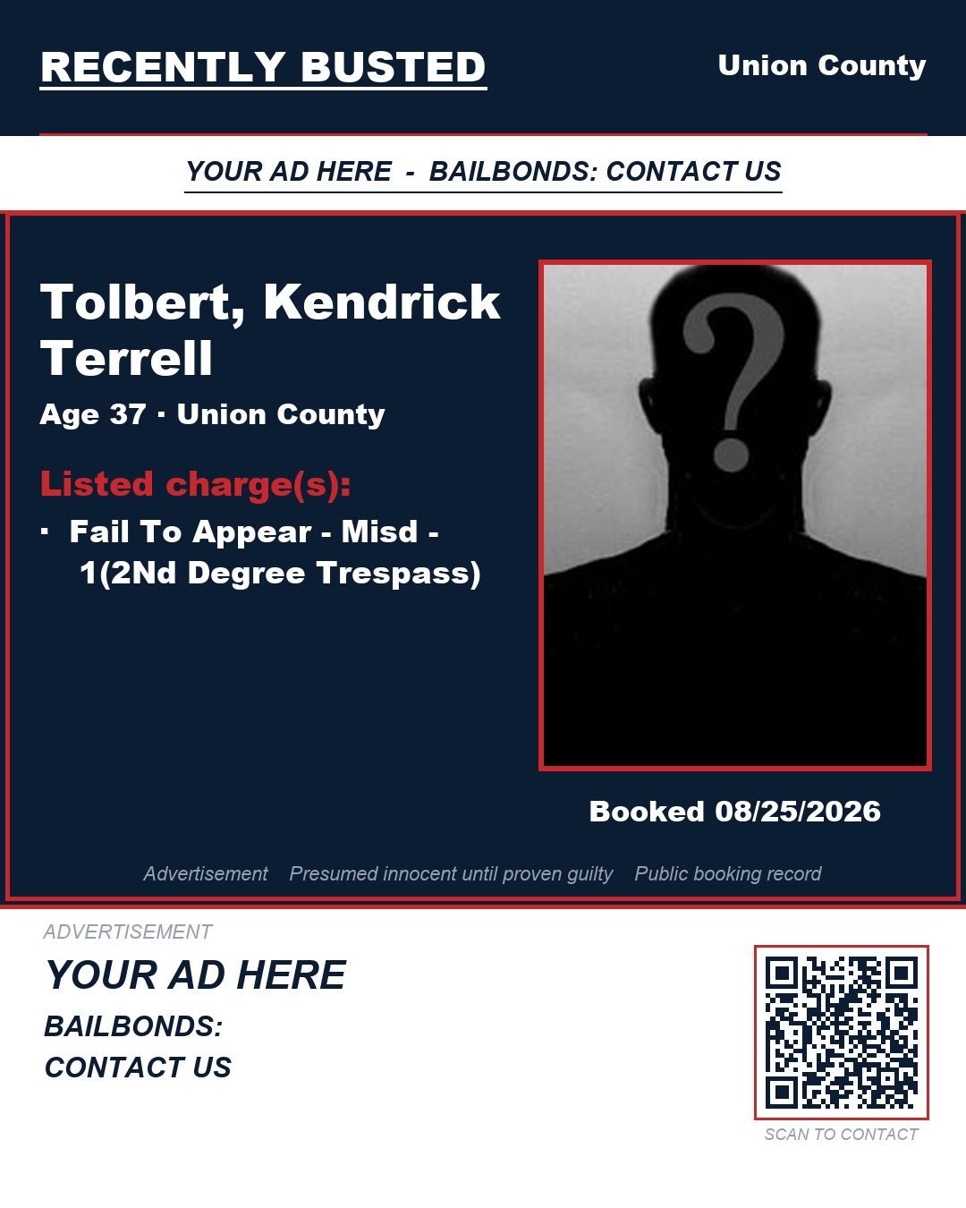 Arrest report - TOLBERT, KENDRICK TERRELL