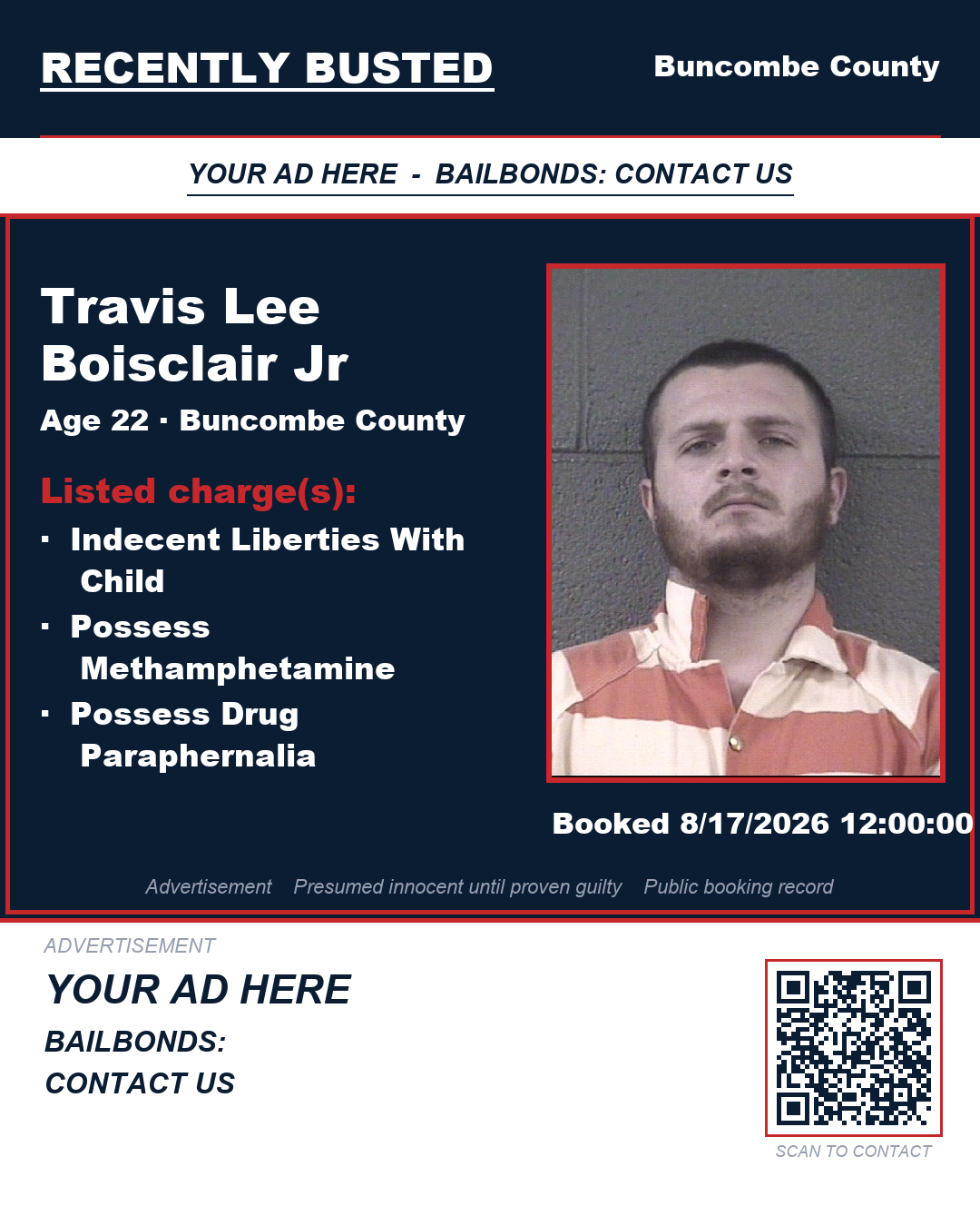 Arrest report - TRAVIS LEE BOISCLAIR JR