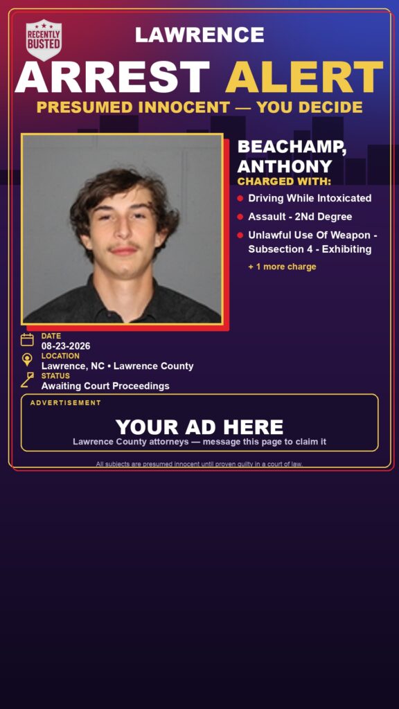 Arrest report — BEACHAMP, ANTHONY