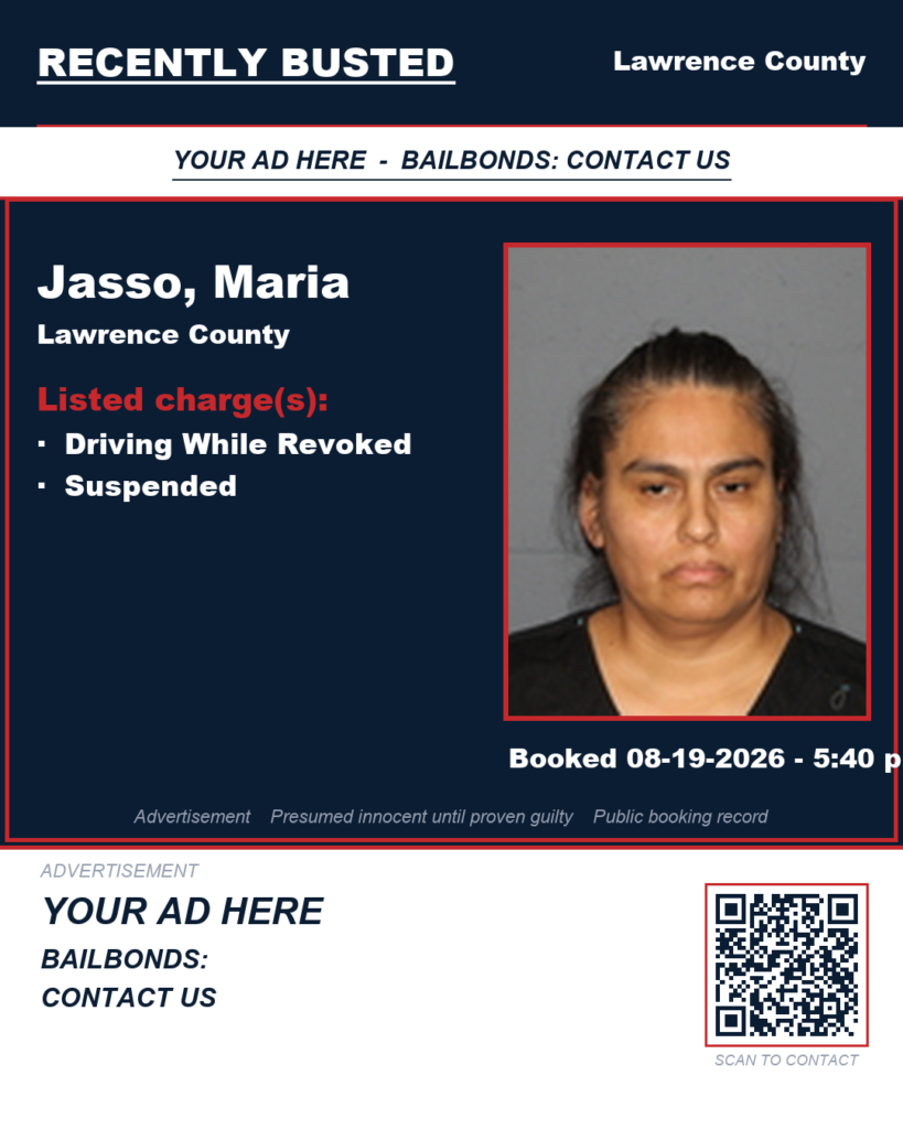 JASSO, MARIA — arrest record card, Missouri
