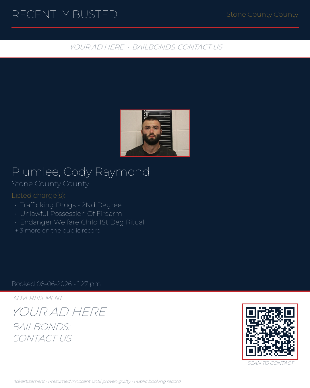 Arrest report - Plumlee, Cody Raymond