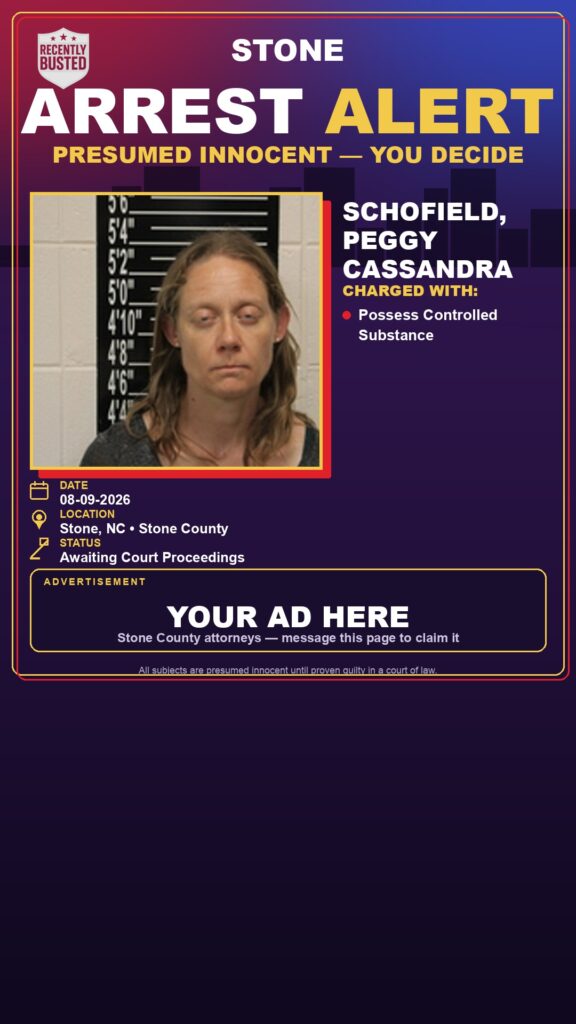 Arrest report — Schofield, Peggy Cassandra