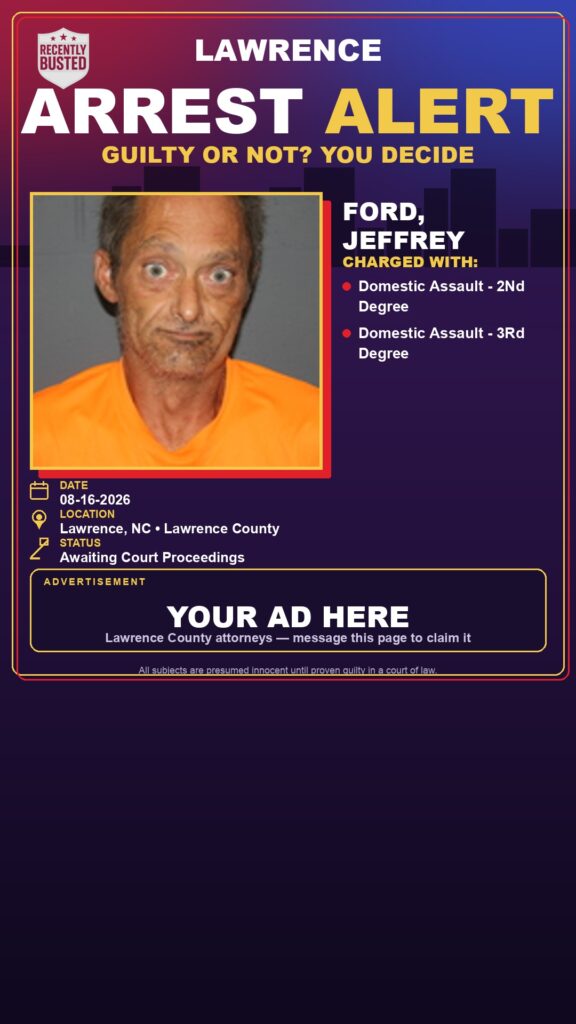 Arrest report — FORD, JEFFREY