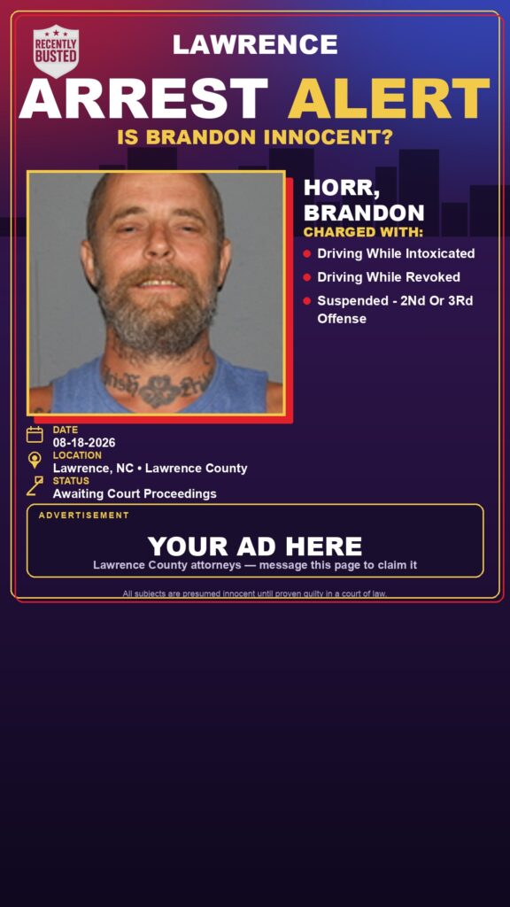 Arrest report — HORR, BRANDON