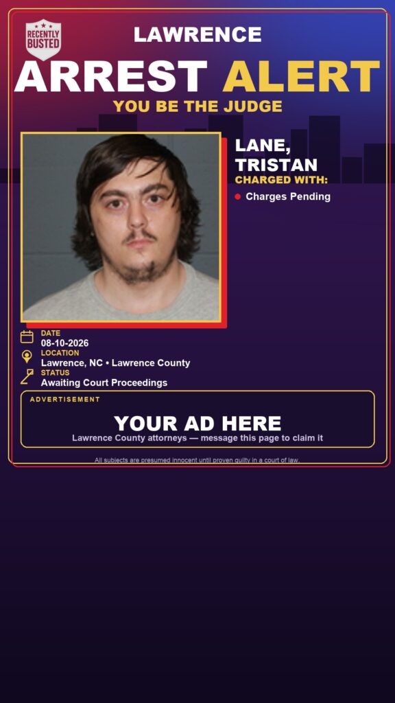 Arrest report — LANE, TRISTAN